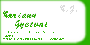 mariann gyetvai business card